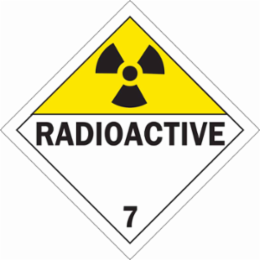 RADIOACTIVE 7 Sign, 10.75 " H x 10.75 " W x 0.004 " D, Black/Yellow on White