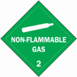 Non-Flammable Gas 2 Sign, 10.75" H x 10.75" W x 0.024" D, Paper