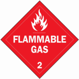 Flammable Gas 2 Sign, 10.75" H x 10.75" W x 0.024" D, Paper