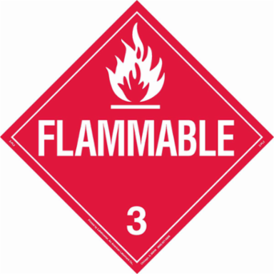 Flammable 3 Sign, 10.75" H x 10.75" W x 0.024" D, Paper