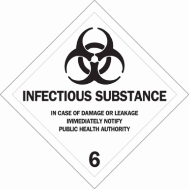 Biohazard Sign 4 Inch x 4 Inch, Vinyl, Self-Adhesive, Non-Reflective, Outdoor Use