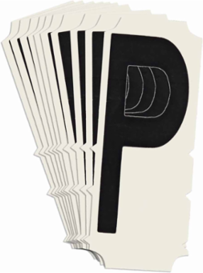 6450 Series Number and Letter Labels, Pack of 10 Labels, Black, P