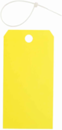 Blank Polyester Accident Prevention Tags, 5.75 Inch H x 3 Inch W, Yellow, Abrasion-Resistant