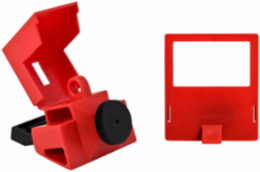 Clamp-On Breaker Lockout Device, 480/600V, Red, Polypropylene, 3.25 Inch H x 1.588 Inch W
