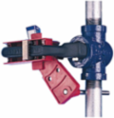 Universal Ball Valve Lockout, Red Fits Maximum Handle Width .98 in