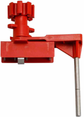 Universal Ball Valve Lockout, Red Fits Maximum Handle Width .98 in