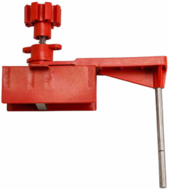 Universal Ball Valve Lockout, Red Fits Maximum Handle Width 1.61 in