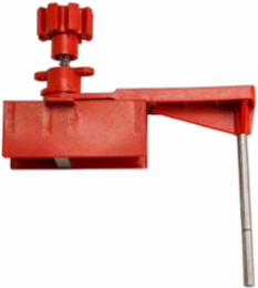 Universal Ball Valve Lockout, Red Fits Maximum Handle Width 1.61 in