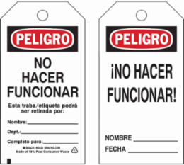 Accident Prevention Tags, 5.75 Inch H x 3 Inch W, Heavy Duty Polyester, Pack of 10 Tags