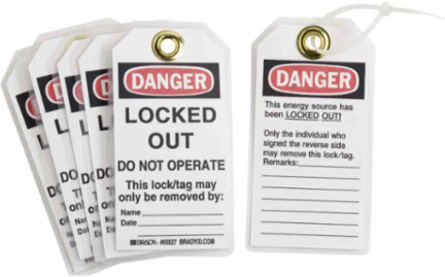 Lockout Tags: DO NOT OPERATE This lock/tag may only be removed by: Name: Date:, Includes (25) Nylon Fasteners