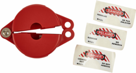 Gate Valve Lockout Device, 3.12 Inch Diameter, Polypropylene, Hinged Design