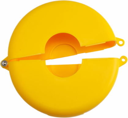 Gate Valve Lockout Device, 10.52 Inch Diameter, Polypropylene, Hinged Design