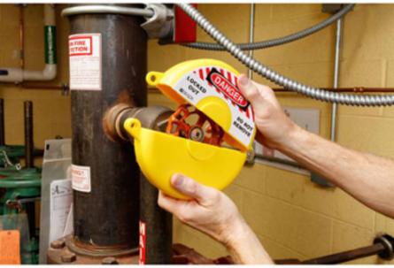 Gate Valve Lockout Device, 2.78 Inch Diameter, Polypropylene, Hinged Lockout Type