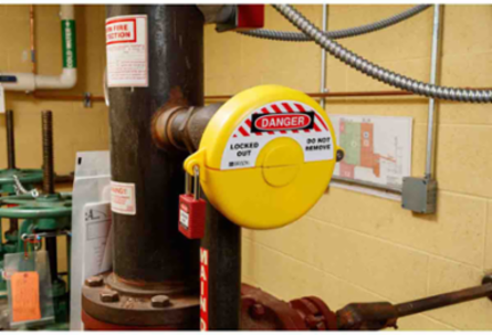 Gate Valve Lockout Device, 2.78 Inch Diameter, Polypropylene, Hinged Lockout Type