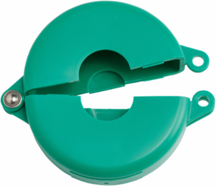 Gate Valve Lockout Device, Polypropylene, 5.2 Inch Diameter, Hinged Design