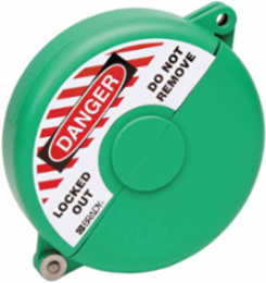 Hinged Gate Valve Lockout Device 6.75 Inch Diameter, Polypropylene, Green