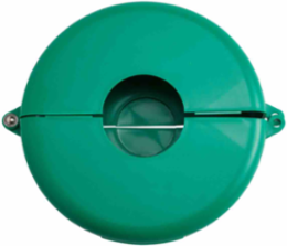 Gate Valve Lockout Device, 10.52 Inch Diameter, Hinged, Polypropylene, OSHA Compliant