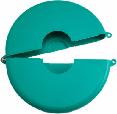 Gate Valve Lockout Device, Green, Fits Valve Handles Diameter 10" to 13"