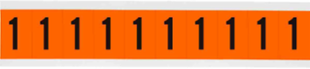 Outdoor Utility Pressure Sensitive Vinyl Number Labels - 1" H, Black on Orange, 1
