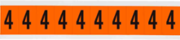 Outdoor Utility Pressure Sensitive Vinyl Number Labels - 1" H, Black on Orange, 4