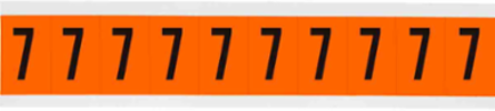 Outdoor Utility Pressure Sensitive Vinyl Number Labels - 1" H, Black on Orange, 7