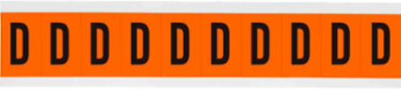 Outdoor Utility Pressure Sensitive Vinyl Letter Labels - 1" H, Black on Orange, D