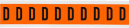 Outdoor Utility Pressure Sensitive Vinyl Letter Labels - 1" H, Black on Orange, D