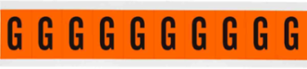 Outdoor Utility Pressure Sensitive Vinyl Letter Labels - 1" H, Black on Orange, G