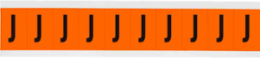 Outdoor Utility Pressure Sensitive Vinyl Letter Labels - 1" H, Black on Orange, J