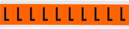 Outdoor Utility Pressure Sensitive Vinyl Letter Labels - 1" H, Black on Orange, L