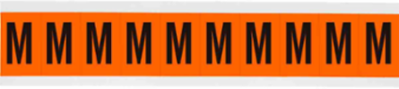 Outdoor Utility Pressure Sensitive Vinyl Letter Labels - 1" H, Black on Orange, M