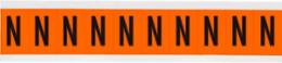 Outdoor Utility Pressure Sensitive Vinyl Letter Labels - 1" H, Black on Orange, N
