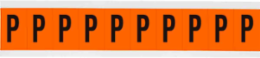 Outdoor Utility Pressure Sensitive Vinyl Letter Labels - 1" H, Black on Orange, P