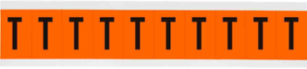 Outdoor Utility Pressure Sensitive Vinyl Letter Labels - 1" H, Black on Orange, T
