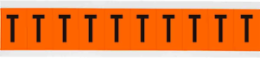 Outdoor Utility Pressure Sensitive Vinyl Letter Labels - 1" H, Black on Orange, T
