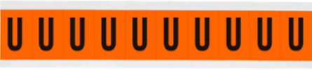 Outdoor Utility Pressure Sensitive Vinyl Letter Labels - 1" H, Black on Orange, U