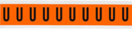 Outdoor Utility Pressure Sensitive Vinyl Letter Labels - 1" H, Black on Orange, U
