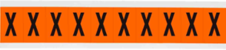 Outdoor Utility Pressure Sensitive Vinyl Letter Labels - 1" H, Black on Orange, X