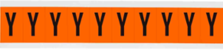 Outdoor Utility Pressure Sensitive Vinyl Letter Labels - 1" H, Black on Orange, Y