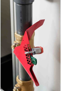 Large Steel Ball Valve Lockout Device Pipe Diameter Range: 1-1/4 to 3 in