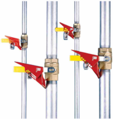 Large Steel Ball Valve Lockout Device Pipe Diameter Range: 1-1/4 to 3 in