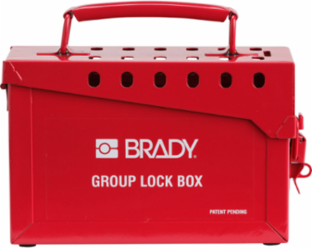 Portable Lock Box - Heavy-Duty Steel, 6 in H x 9 in W x 3.5 in D, Stores 40 Padlocks