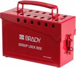 Portable Lock Box - Heavy-Duty Steel, 6 in H x 9 in W x 3.5 in D, Stores 40 Padlocks