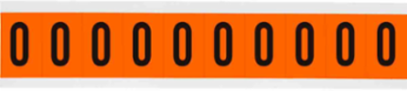 Outdoor Utility Pressure Sensitive Vinyl Number Labels - 2" H, Black on Orange, 0