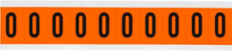 Outdoor Utility Pressure Sensitive Vinyl Number Labels - 2" H, Black on Orange, 0