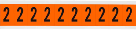 Outdoor Utility Pressure Sensitive Vinyl Number Labels - 2" H, Black on Orange, 2