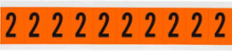 Outdoor Utility Pressure Sensitive Vinyl Number Labels - 2" H, Black on Orange, 2