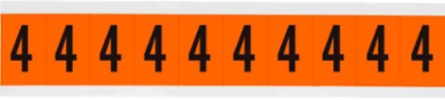 Outdoor Utility Pressure Sensitive Vinyl Number Labels - 2" H, Black on Orange, 4