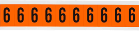 Outdoor Utility Pressure Sensitive Vinyl Number Labels - 2" H, Black on Orange, 6