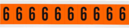 Outdoor Utility Pressure Sensitive Vinyl Number Labels - 2" H, Black on Orange, 6
